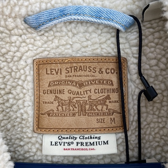 Women’s Levi’s Sherpa Original Trucker Jacket Sz M - Picture 7 of 12